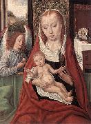 Master of the Saint Ursula Legend Virgin and Child with an Angel oil painting on canvas